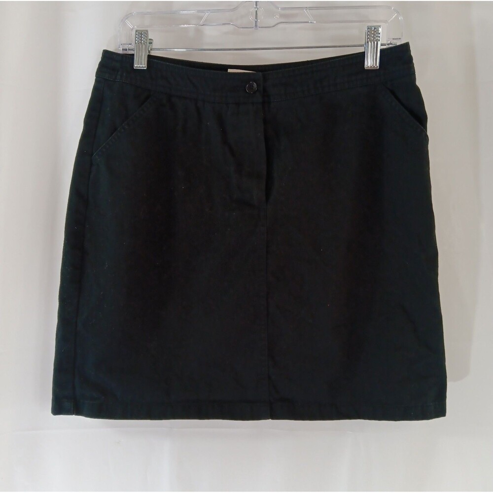 Caslon Denim Skirt Women's Size 10 Black Zip Button Closure